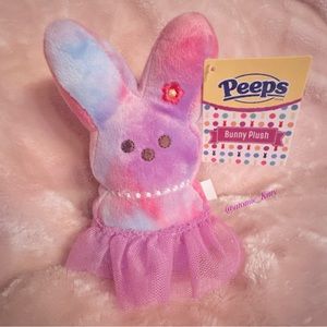 Peeps Marshmallow Dress Up Tie-Dye Rainbow Ballerina Bunny Plush
